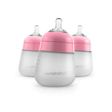 Nanobébé US Pink / 3-Pack / 9 oz. Flexy Silicone Baby Bottle - 5oz & 9oz