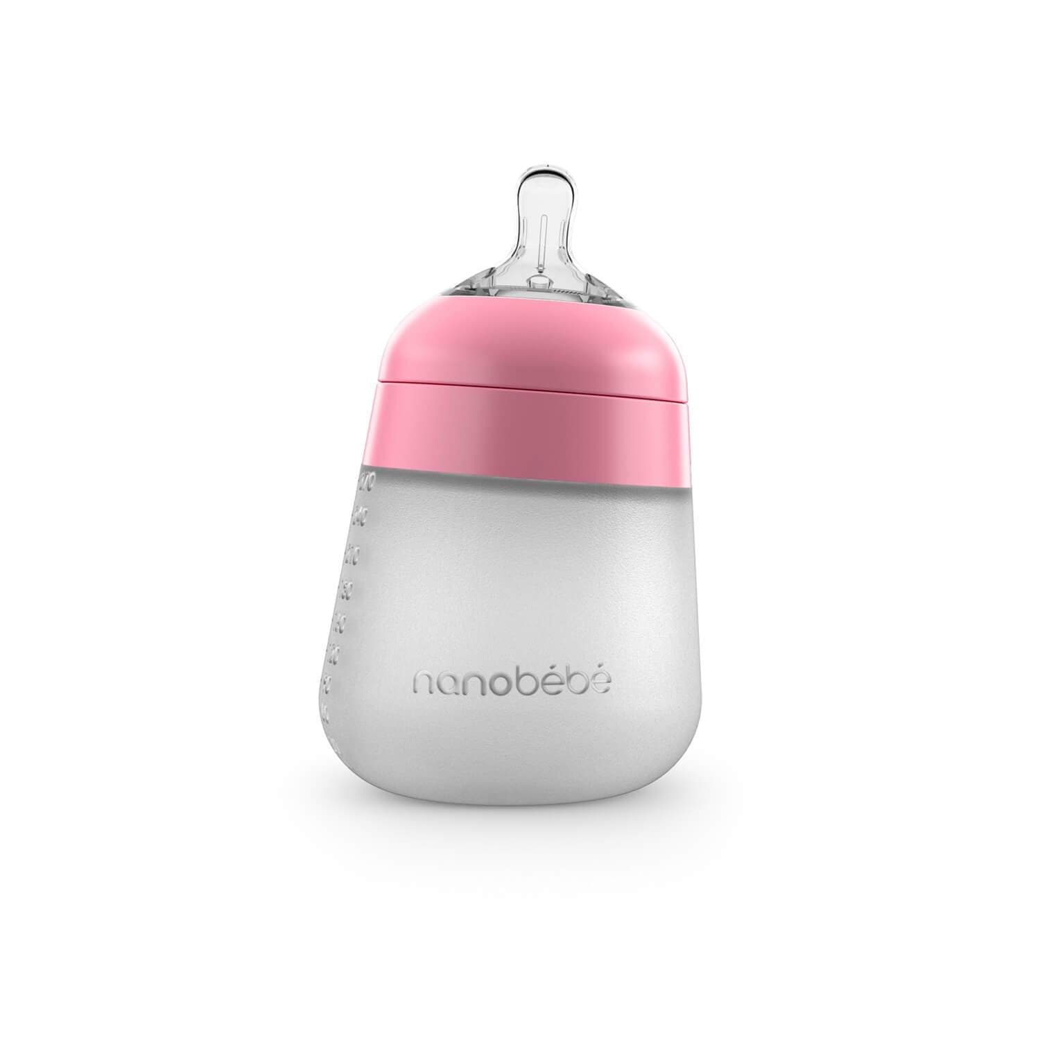 Nanobébé US Pink / Single / 9 oz. Flexy Silicone Baby Bottle - 5oz & 9oz