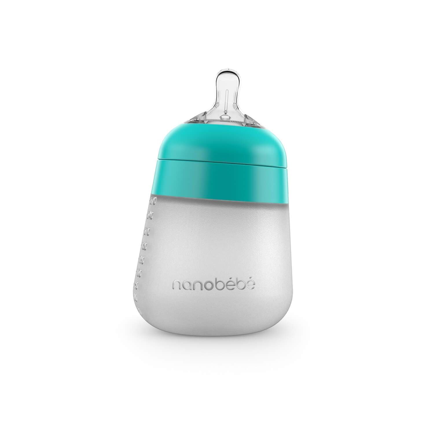 Nanobébé US Teal / Single / 9 oz. Flexy Silicone Baby Bottle - 5oz & 9oz